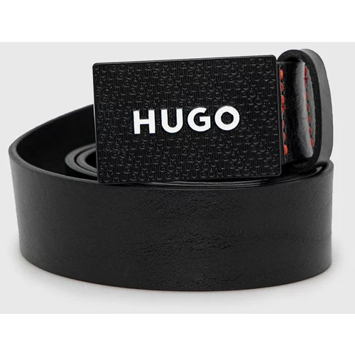 Hugo Usnjen pas moški, črna barva