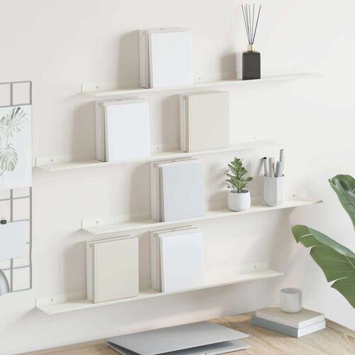  Polica na zidu s policom Zidne 4 pcs Bijelo 80 x 9 x 2 5 cm - Bijelo 80 x 9 cm 4 Cijene