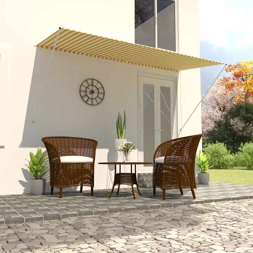 Tenda na uvlačenje 300 x 150 cm žuto-bijela Slike