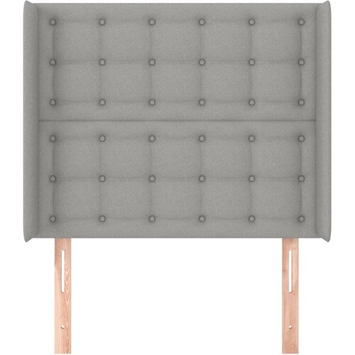 Uzglavlje s u&amp;scaron;ima svjetlosivo 103x16x118/128 cm od tkanine Slike