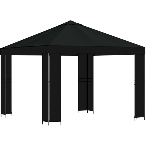 vidaXL Paviljon 3 x 3 m Črna Poliester in jeklo 190, (5000218886) Cene