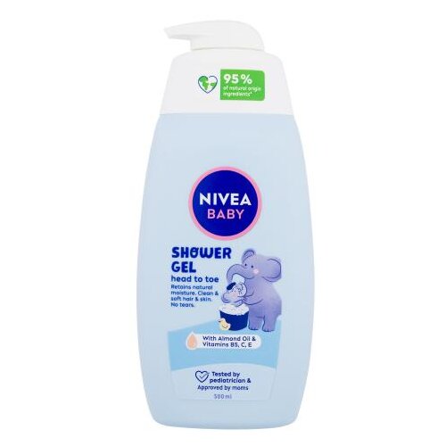 Nivea Baby Head To Toe Shower Gel nežen gel za prhanje za telo in lase 500 ml za otroke Slike