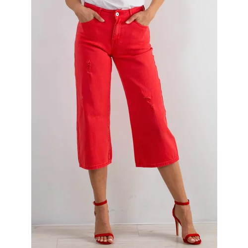 Fashion Hunters Červené roztrhané džíny