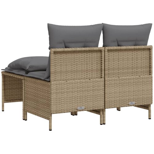  4-dijelni set vrtnih sofa s jastucima bež od poliratana Slike