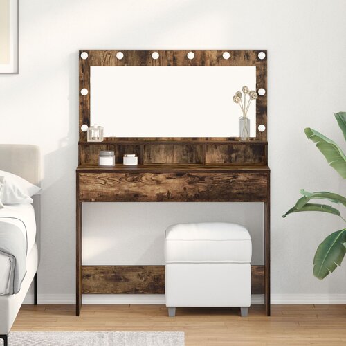 vidaXL prekajeni hrast inženirski les 100 x 41 x 135 cm ogledalo Cene