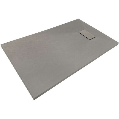 Sanotechnik pravokotna tu&amp;scaron; kad s kanaleto siva, 100x80x2,6cm Slike