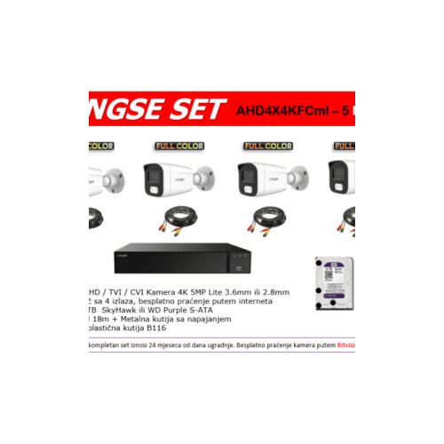 Longse Full Color AHD SET AHD4X4KFCml – 5 MP 4K Cijene