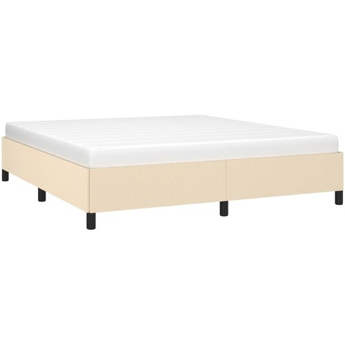  Okvir za krevet bez madraca krem 180 x 200 cm od tkanine Slike