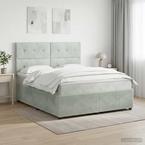  Boxspring krevet s madracem Svjetlosiva 160 x 200 cm Baršun Cene