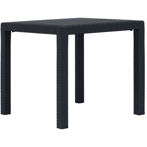 vidaXL Vrtna miza 79x79x72 cm plastika videz ratana antracitna, (20580745) Cene