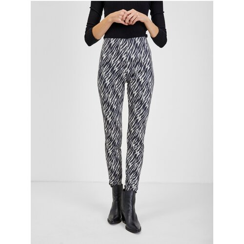 Orsay White and Black Ladies Patterned Suede Trousers - Women Cene