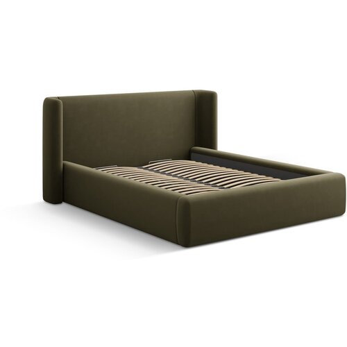 Windsor &amp;amp; Co Sofas Zelena oblazinjena zakonska postelja s prostorom za shranjevanje z letvenim dnom 180x200 cm Jason &amp;ndash; Slike