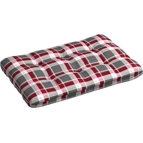  Paletni jastuk crveni karirani 120 x 80 x 12 cm od tkanine