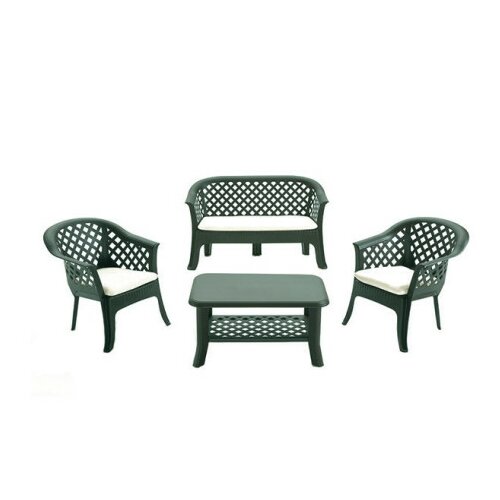 Agromarket Baštenski set sto + 2 stolice + dvosed Veranda zeleni Slike