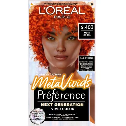 L'Oréal Paris Préférence Meta Vivids boja za kosu 75 ml Nijansa 6.403 meta coral za ženske