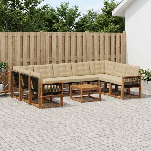  Set vanjskih sofa 10 kom. Prirodna i bež Cijene