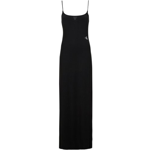 Calvin Klein Jeans Dolge obleke LONG MODAL DRESS Črna Slike