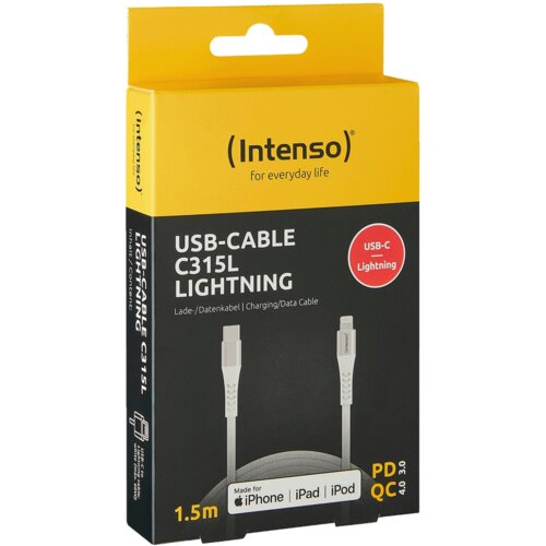 Intenso USB kabl za smartphone, USB type C to Lightning, 1.5 met. - USB-Cable C315L Cene