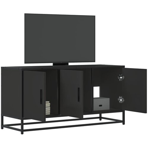 VidaXL TV omarica črna 100x35x50 cm inženirski les in kovina Slike
