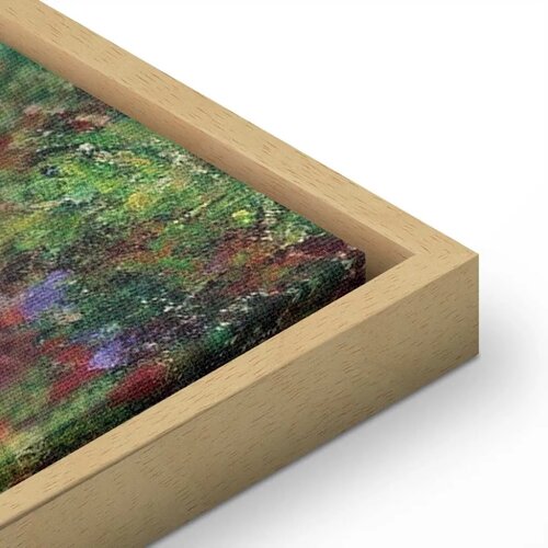  Slika - Claude Monet &amp;ndash; A Pathway in Monet\&amp;#039;s Garden 60x60 U prirodnom drvenom okviru Slike