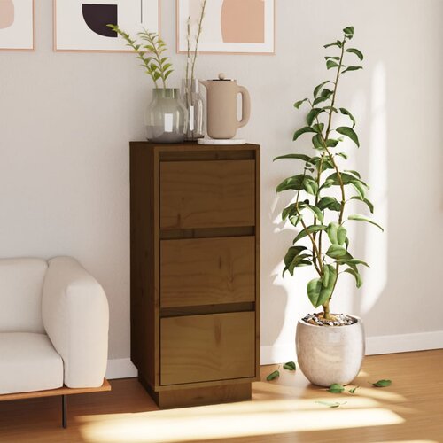 VidaXL komoda medeno rjava 32x34x75 cm trdna borovina Slike