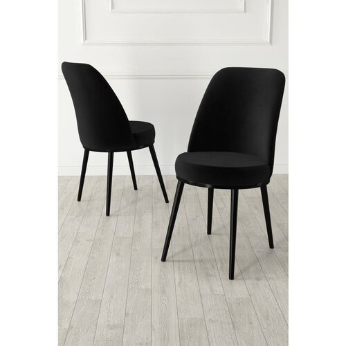 Hanah home set trpezarijskih stolica Jaxe 2 kom, crna tkanina Babyface, crne metalne noge Cene
