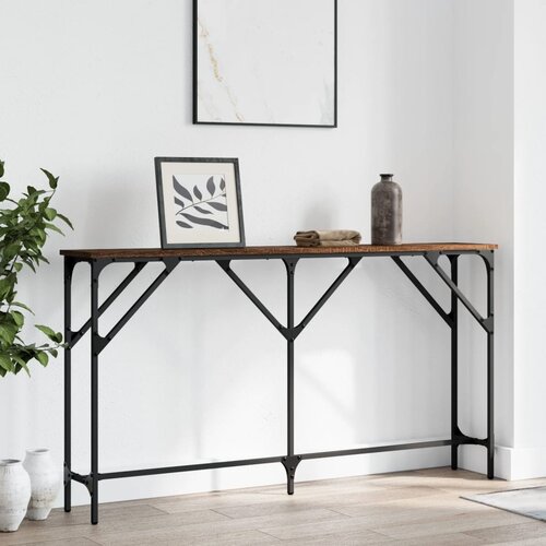 vidaXL Konzolni stol boja smeđeg hrasta 140x23x75 cm konstruirano drvo Cijene