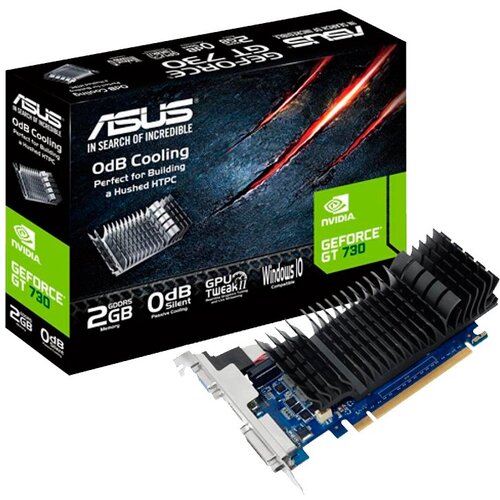Asus GeForce GT 730 2GB GDDR5 BRK VGA low-profile graphics card for silent HTPC build (with I/O port brackets), PCIe 2.0, 1xD-SUB, 1xDVI-D, 1xHDMI 1.4a - 90YV06N2-M0NA00 Slike