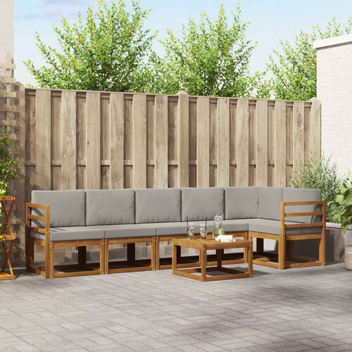  Set vanjskih sofa 7 kom. Prirodna i svijetlo siva Cene