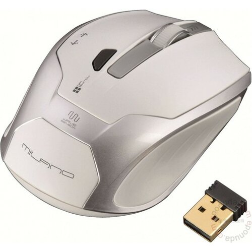 Hama USB MILANO, Optical Cordless, Belo/Srebrni, 53861 bežični miš Slike