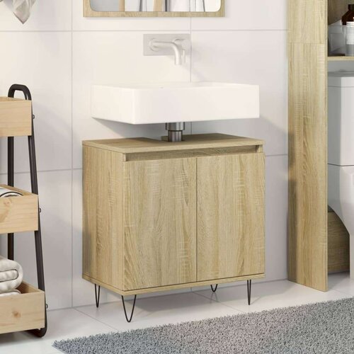vidaXL Kopalniška omarica sonoma hrast 58x33x60 cm inženirski les Cene