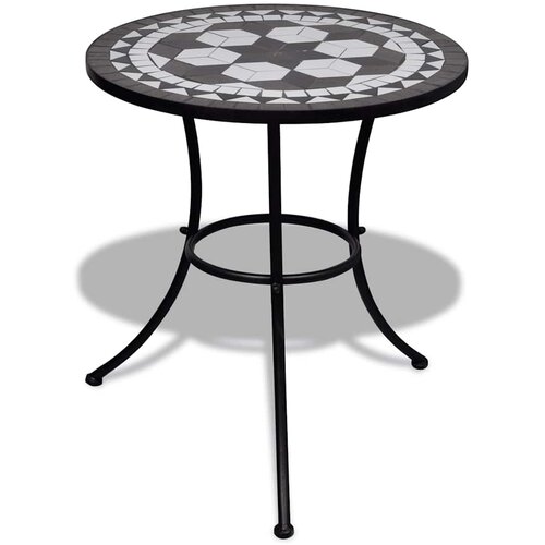 Bistro stolić crno-bijeli 60 cm s mozaikom Cene