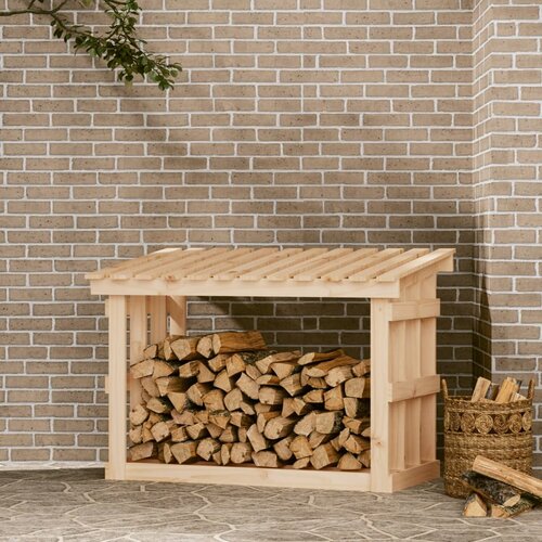 vidaXL Stojalo za drva 108x64,5x77 cm trdna borovina Cene