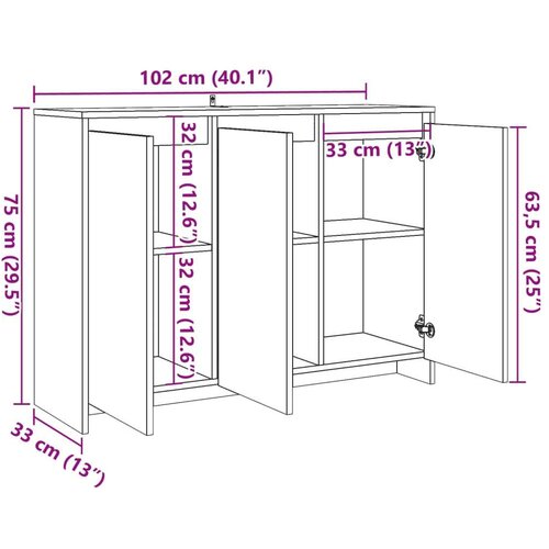 VidaXL Komoda starinski les 102x33x75 cm inženirski les Slike