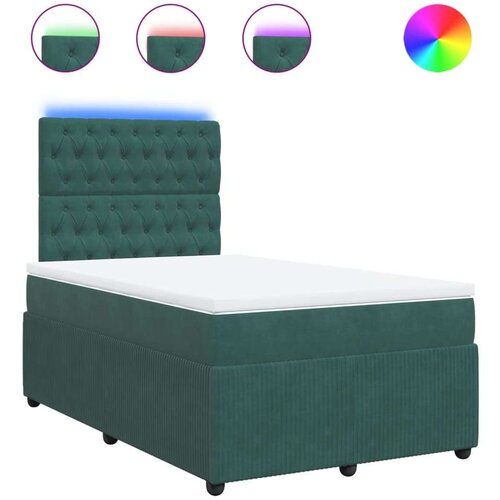 vidaXL Krevet box spring s madracem tamnozeleni 120x190 cm bar&scaron;unasti Cijene