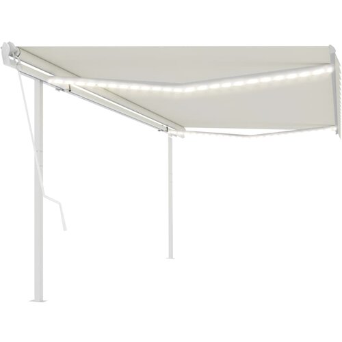 VidaXL Avtomatska tenda LED + senzor 5x3 m krem Slike