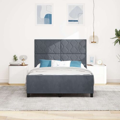 VidaXL Tamnosivi krevetni okvir, 160x200 cm, bar&amp;scaron;un Slike