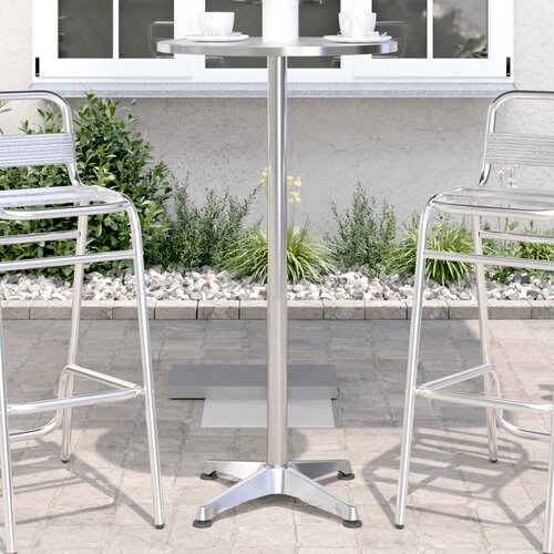 vidaXL Zunanja barska miza nastavljiva Ø59,5x70/114,5 cm aluminij Cene
