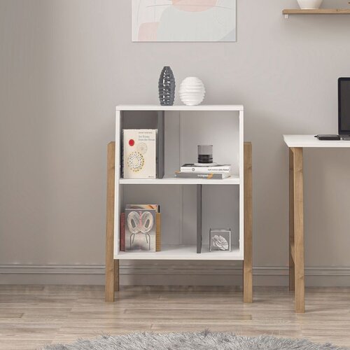Hanah home polica za knjige Venaro Small, 60 cm, bela / orah Cene