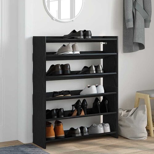  Stalak za cipele crni 80x25x100 cm od konstruiranog drva Slike