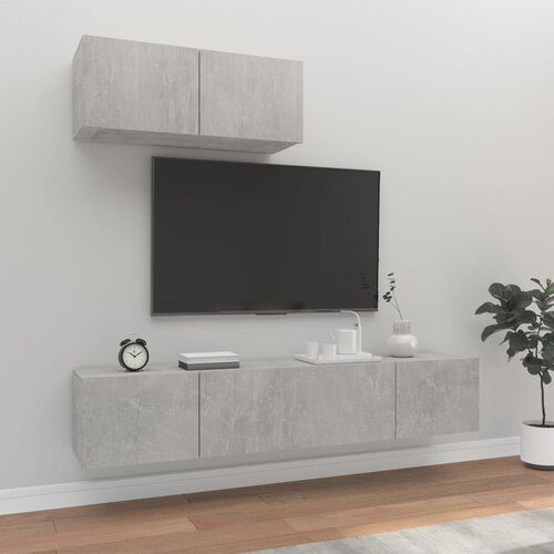VidaXL 3-dijelni set TV ormarića siva boja betona konstruirano drvo Slike