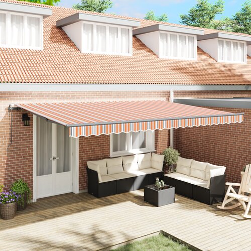 vidaXL Avtomatska Retraktibilna Tenda Črtasta 500x350 cm Cene