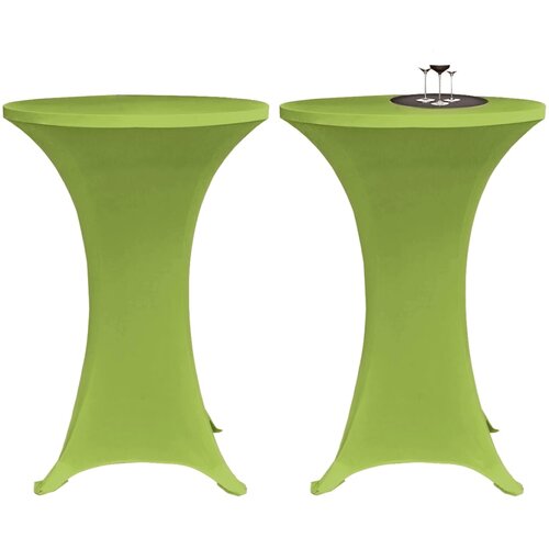 VidaXL Rastezljivi Stolnjak 2 kom 60 cm Zelena boja Slike