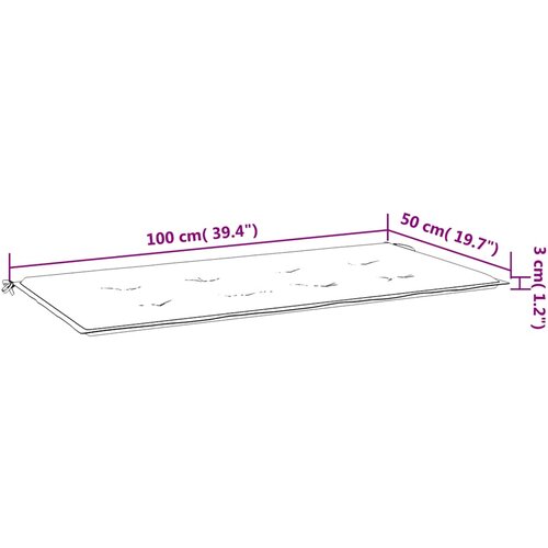  Jastuk za vrtnu klupu crveni 100 x 50 x 3 cm od tkanine Oxford Slike