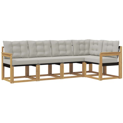vidaXL Zunanja garnitura za sedenje 5 pcs Bela in svetlo siva, (5000282334) Cene
