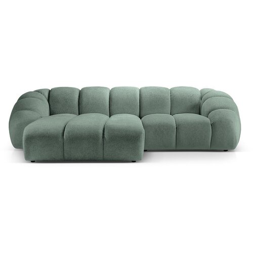 Micadoni Home Svetlo zelena žametna kotna sedežna garnitura Diana &amp;ndash; Slike