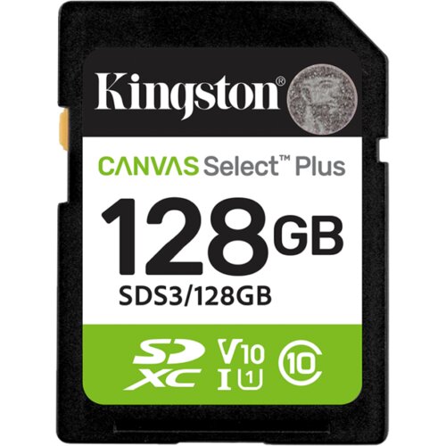  Micro SD card Kingston 128 GB SDCS3/128GB Class10 Canvas Select Plus SD adapter;100MBs Read,Class 10 UHS-I Cijene