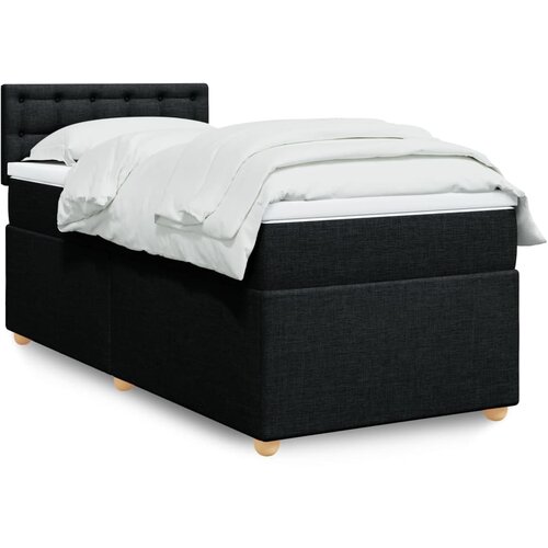 vidaXL box spring krevet s madracem crni 90x190 cm od tkanine Cene