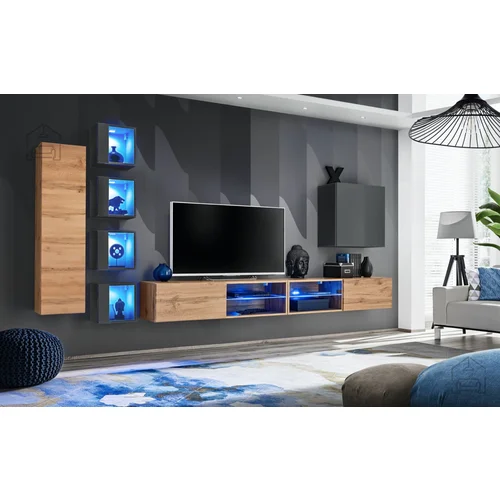 ASM Meble Dnevni TV regal Switch XXVI 320 cm LED - votan/grafit