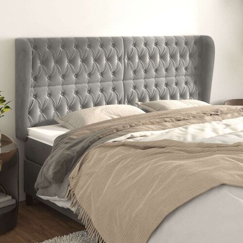  Uzglavlje s ušima svjetlosivo 203x23x118/128 cm baršunasto Cijene